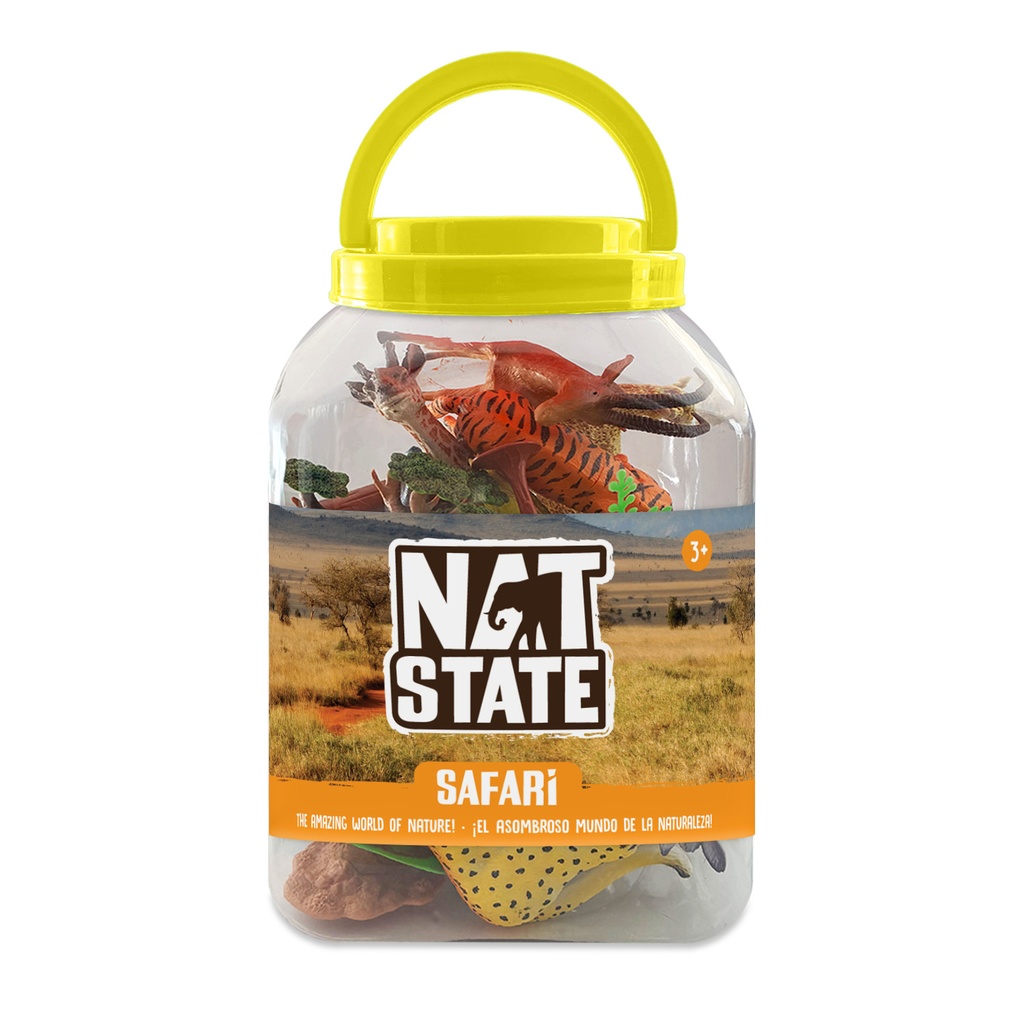 [NS01-C] Balde con animales plásticos x 29 piezas (Safari)