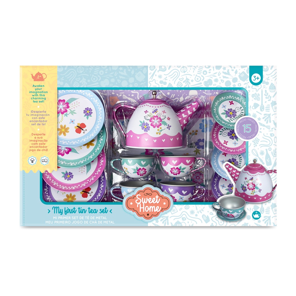 [SW098-B] Set de té metálico (rosa/celeste)