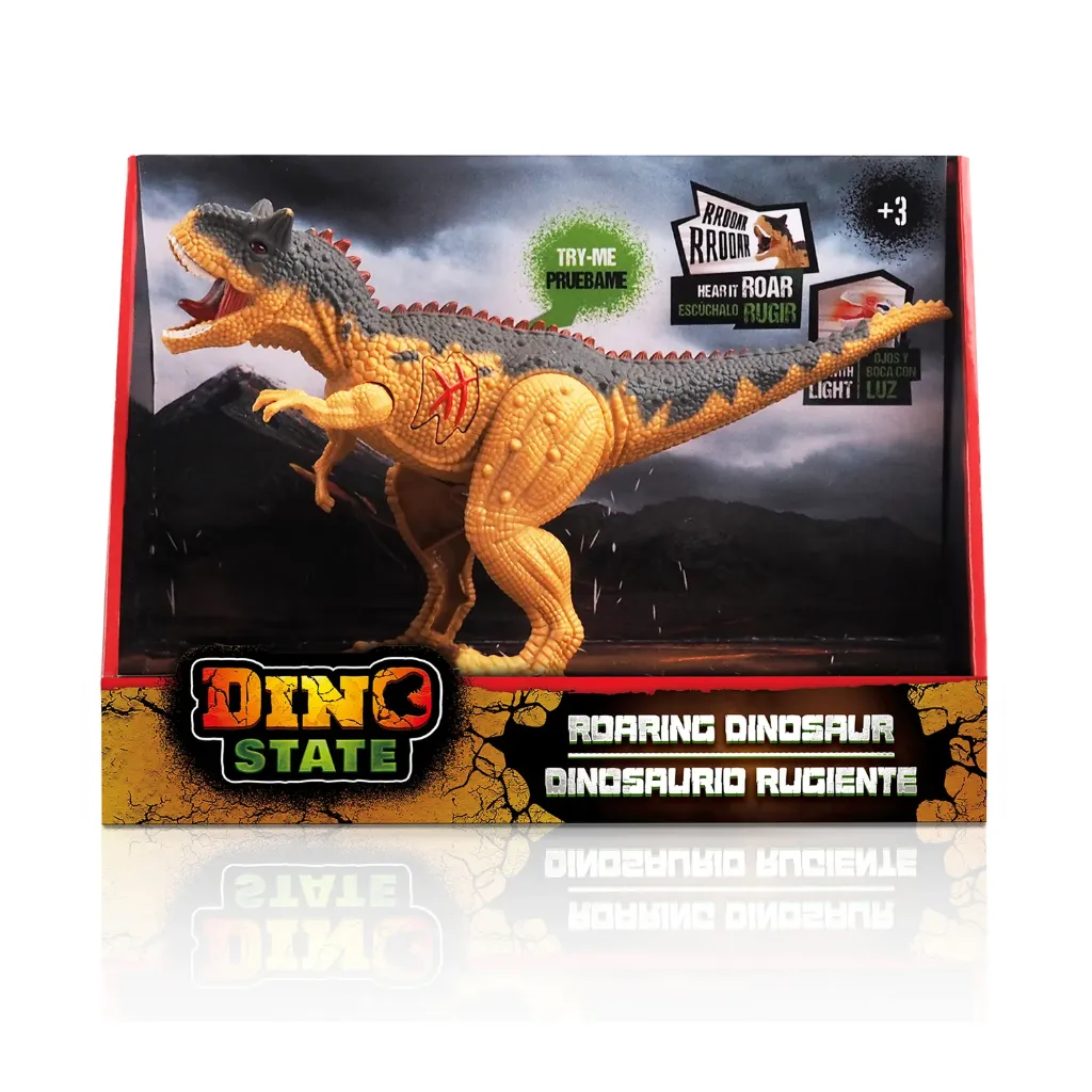 [DS001-B] Dinosaurio rugiente (crestado naranja)